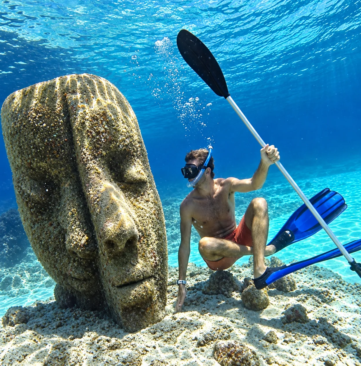 Sculpture sous-marine de l'écomusée au large de l'île Sainte-Marguerite
